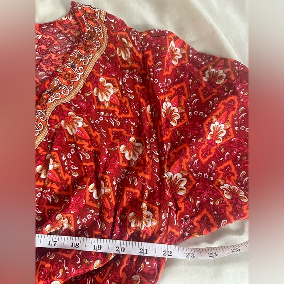 SHEIN CURVE+ Vacation Style Flower Overlap V-Neck Ruffle Short Sleeve Dress, 3X - Picture 11 of 16